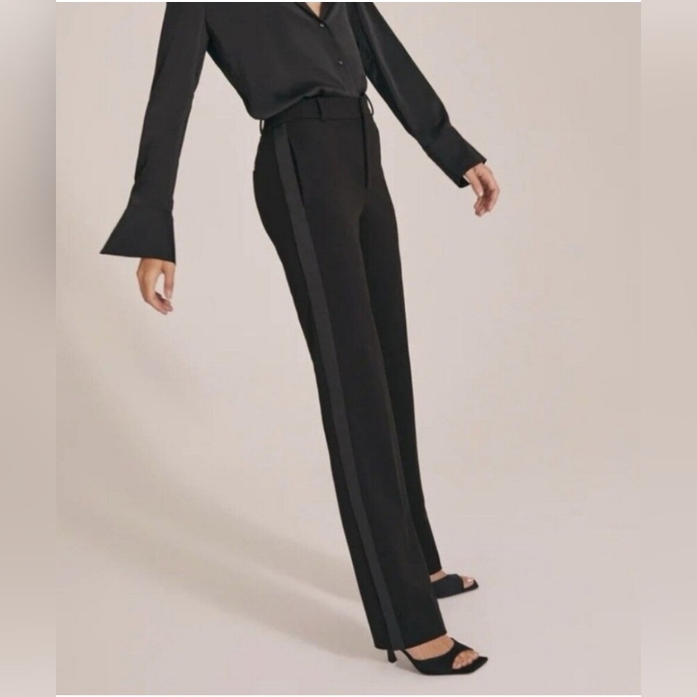 NWT Favorite Daughter The Kelly Slim Tuxedo Pant Straight Leg Black Size 10